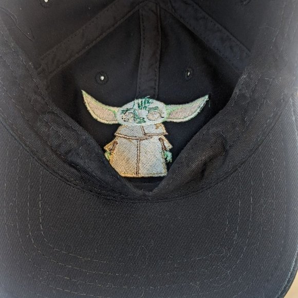 Star Wars Mandalorian Baby Yoda Grogu Black Adjustable Cap One Size Fits Most - Picture 8 of 8